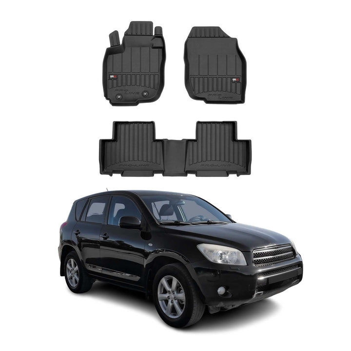 OMAC Gummi Fussmatten kompatibel mit Toyota RAV4 2005-2012 Premium TPE Automatten Schwarz 4X Fussmat