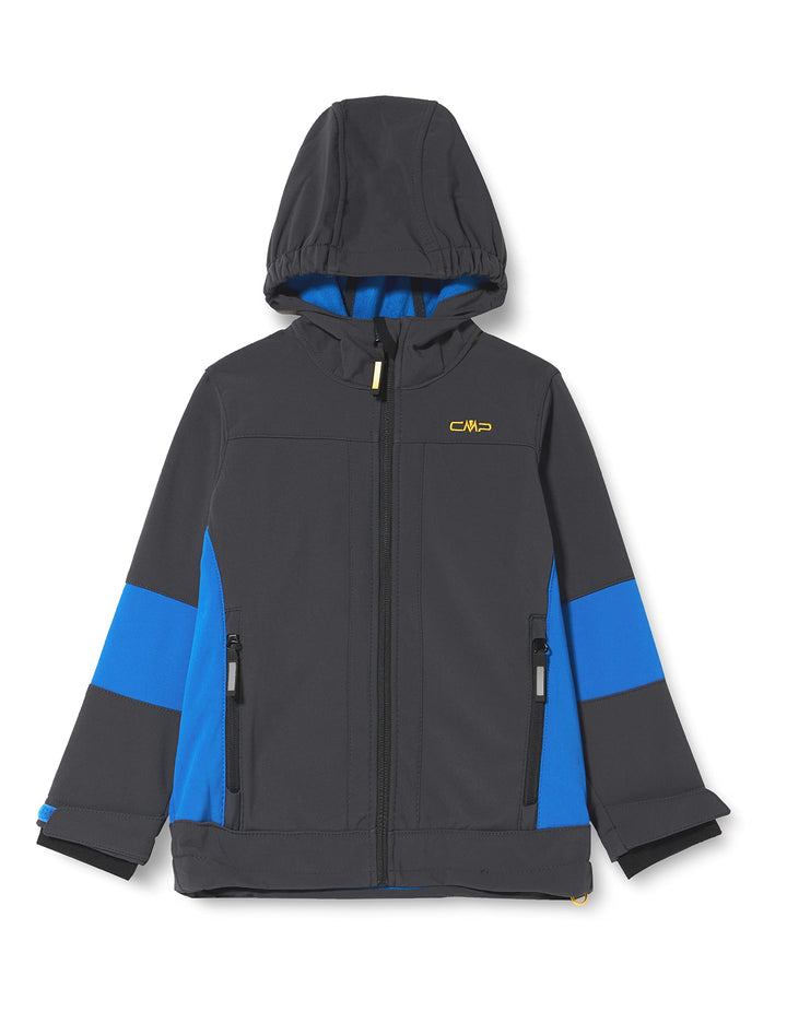 CMP Jungen Softshell' Kapuzen Jacke 116 Anthrazit-Royal, 116 Anthrazit-Royal