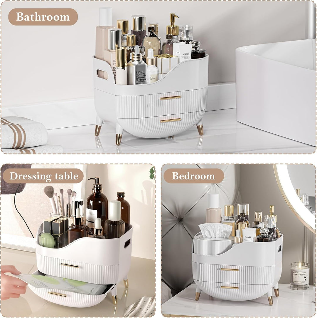Kousee Make-up-Organizer mit Schubladen, Hautpflege-Organizer für Schminktisch, Aufbewahrungsbox mit