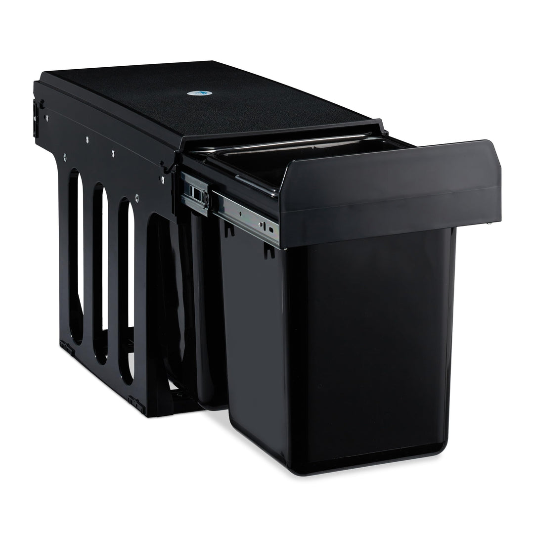 Relaxdays Einbaumülleimer 2-fach, ausziehbarer Küchenmülleimer für Unterschrank, 2x8 Liter, 35,5 x 2
