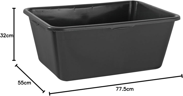 BURI 5 Stück Mörtelwanne 90 Liter Mörtelkasten rechteckig, schwarz - Baueimer Maurerkasten Mörtelküb