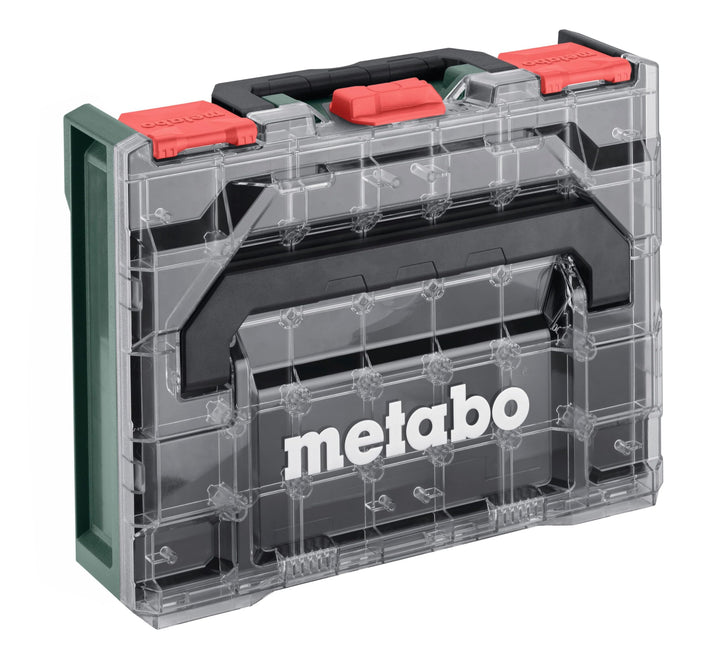 metabo metaBOX 100 S Organizer - 7,2 l Koffervolumen - Robuster Sortimentskoffer mit 15 Einsatzboxen
