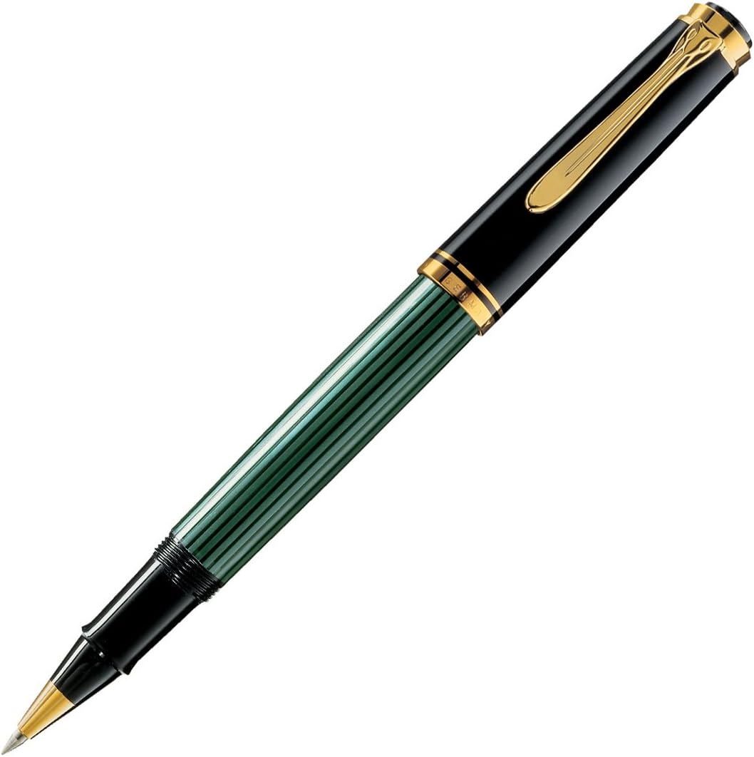 Pelikan Tintenroller Souverän 400, Schwarz-Grün, hochwertiger Roller im Geschenk-Etui, 997494