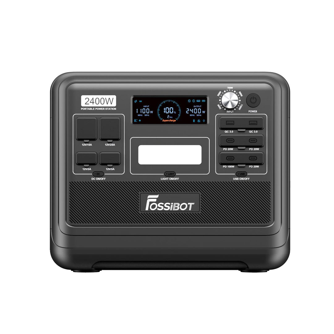FOSSiBOT F2400 Powerstation 2048Wh Lifepo4, USV Inverter Stromerzeuger Tragbare Solar Generator 2400