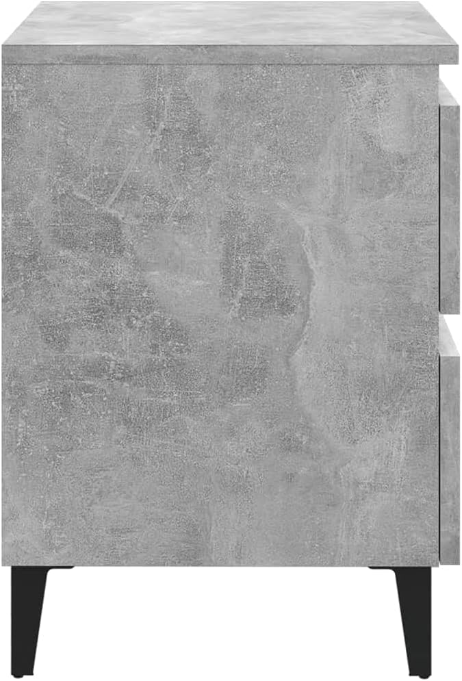 Nachttische 2 STK. Betongrau 40x35x50 cm Holzwerkstoff Nachtkästchen Nachtkommode Beistelltisch mit