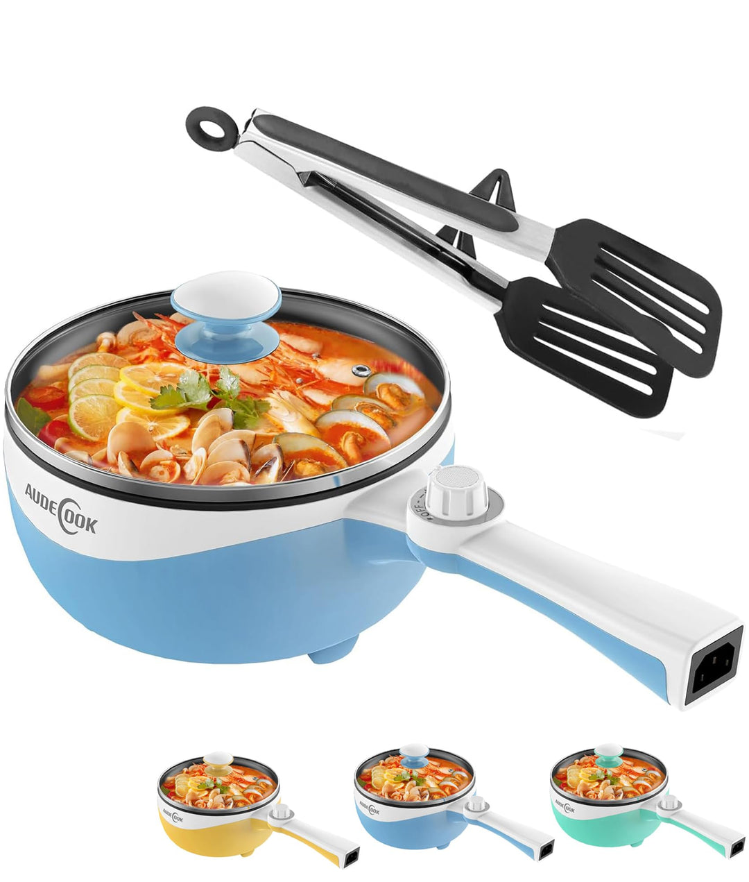 Audecook Elektrische Hot Pot mit Dampfgarer,Elektrische Bratpfanne, Hot Pot Topf 20cm, Antihaft Mini