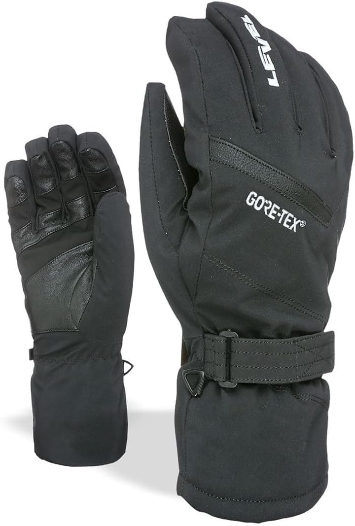 Level wasserdichte Gore-Tex Herren Outdoor Skihandschuhe 8.5/ML Schwarz, 8.5/ML Schwarz