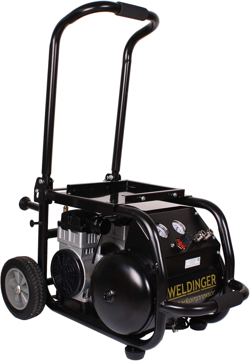 Set WELDINGER Flüsterkompressor FK 200 pro mobile + Druckluft-Schlauchaufroller 30 m 5 Jahre Garanti