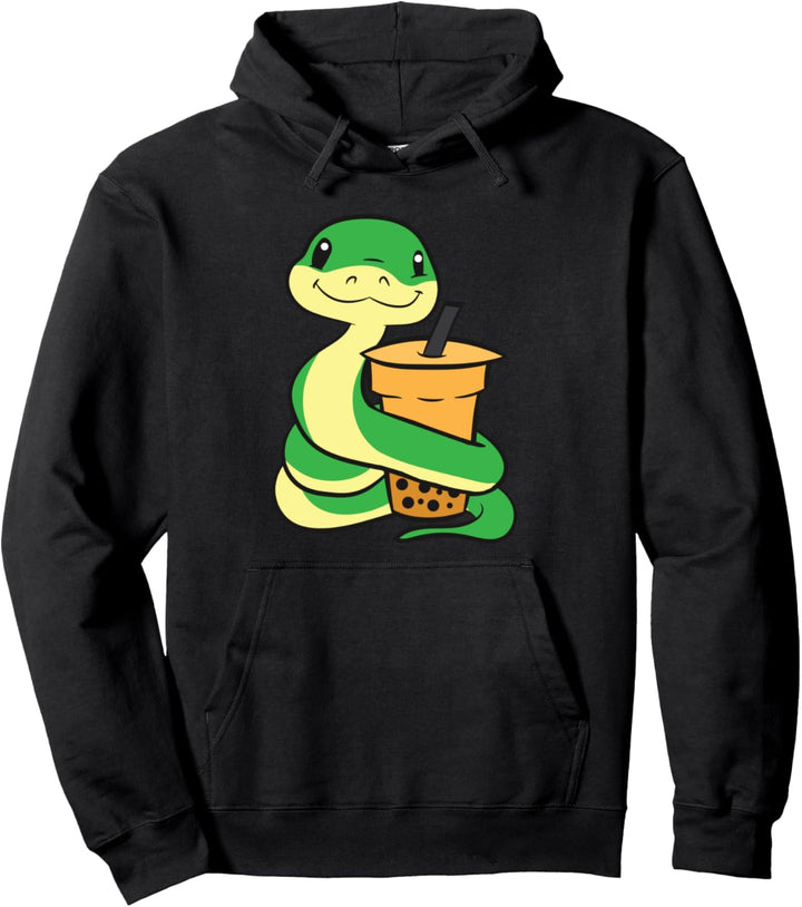 Süsse Schlange mit Bubble Tea Pullover Hoodie