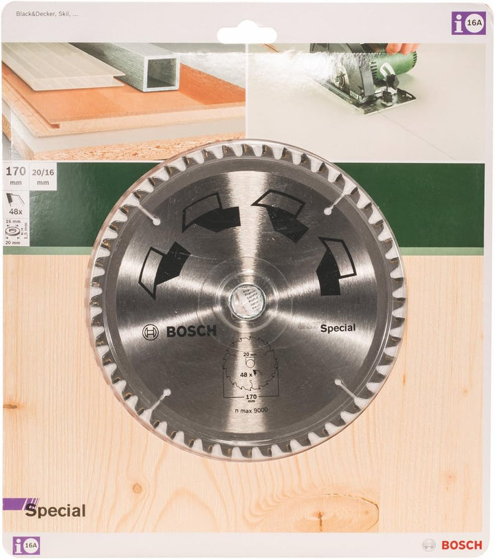 Bosch 2609256888 DIY Kreissägeblatt Special 170 x 2 x 20/16,Z48, 170 x 2 x 20/16,Z48