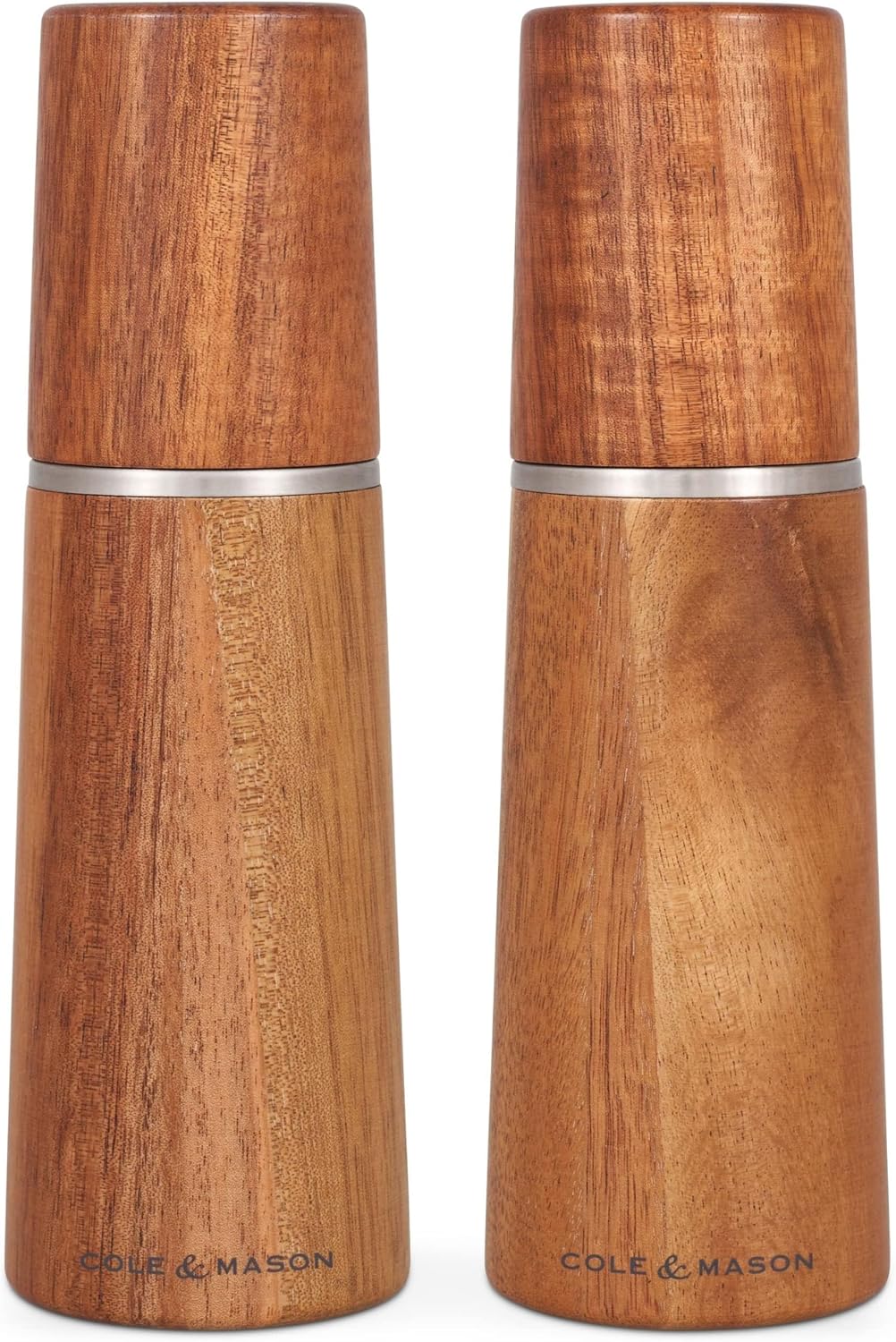 Cole & Mason Marlow Acacia Salzmühle und Pfeffermühle Holz, 2er Set, Akazienholz, 18.5cm, Gewürzmühl