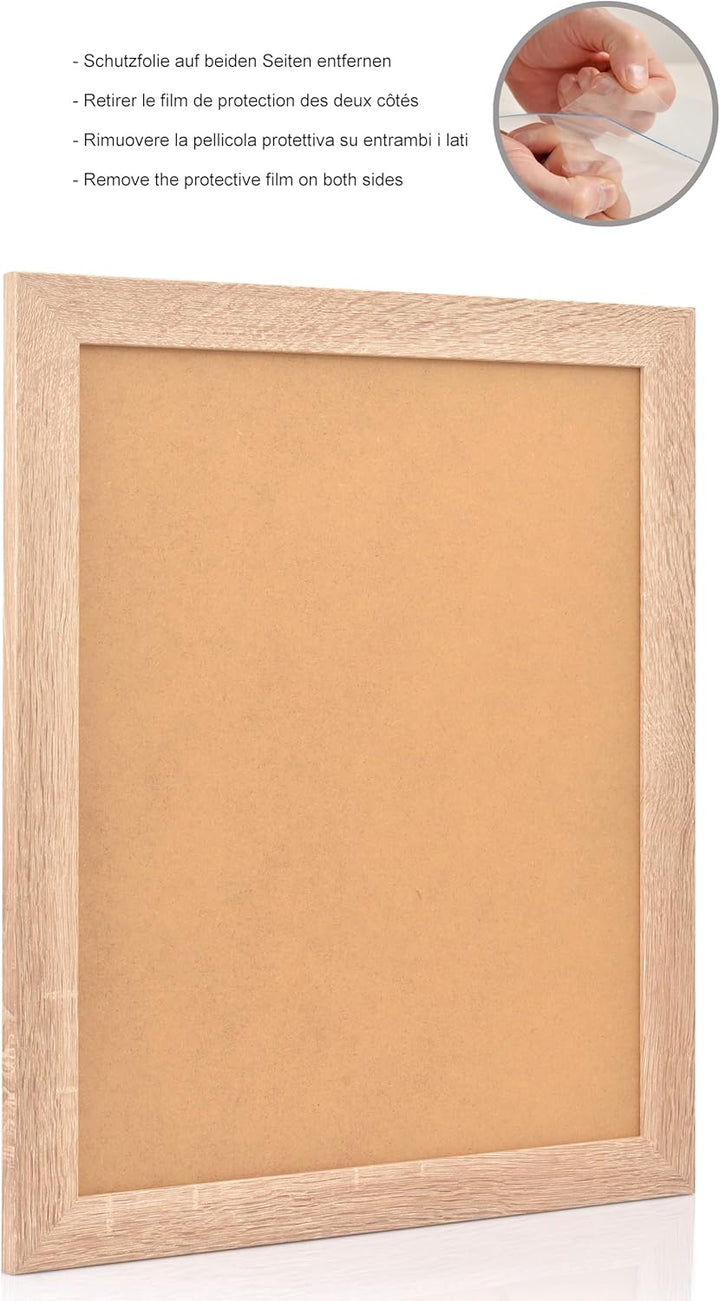Stallmann Design Bilderrahmen 50x70 cm (PUZZLEFORMAT) sonoma-eiche Holz mit Acrylglas Rahmen-Breite