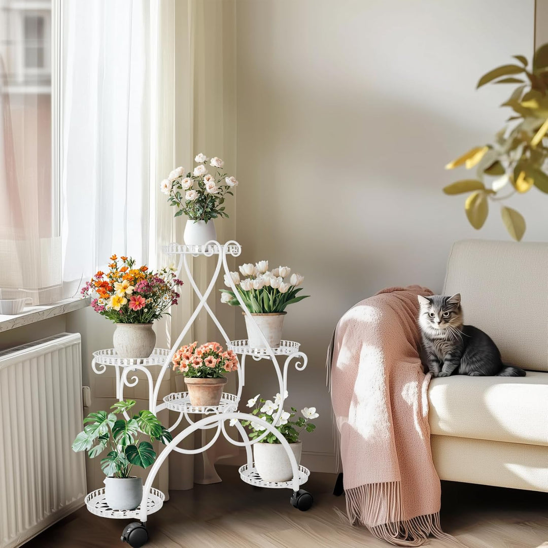 unho Blumenständer Metall, Blumenregal Pflanzenregal Blumenständer Wohnzimmer Schlafzimmer Balkon, w