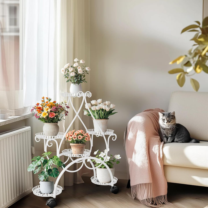 unho Blumenständer Metall, Blumenregal Pflanzenregal Blumenständer Wohnzimmer Schlafzimmer Balkon, w