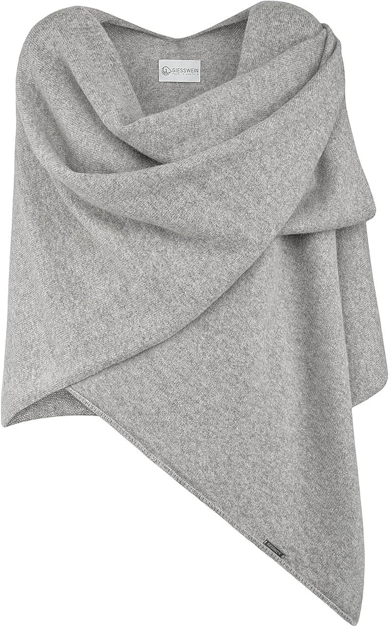 GIESSWEIN Merino Lambswool Cape - Eleganter Feinstrick Überwurf aus Lammwolle, Merinowolle Cape für