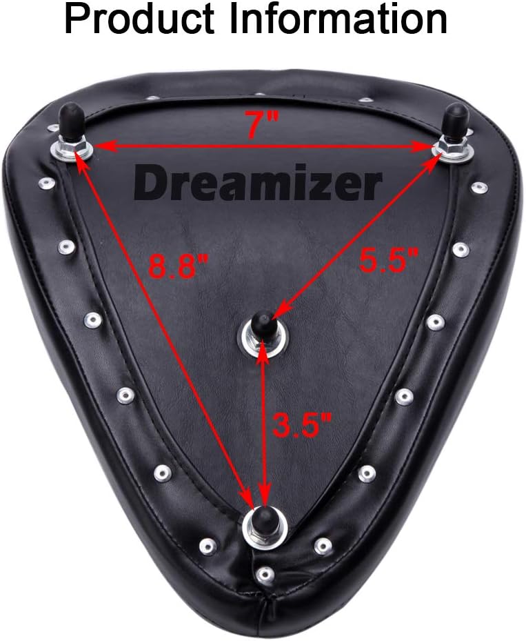 DREAMIZER Schwarz Dick Motorrad Bobber Sitz, Motorrad Solo Sitz für Sportster XL883 1200 Dyna Cross