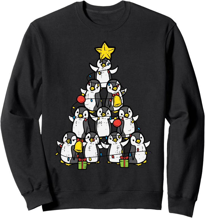 Pinguin-Weihnachtsbaum, niedlicher Weihnachtspyjama für Damen und Mädchen Sweatshirt