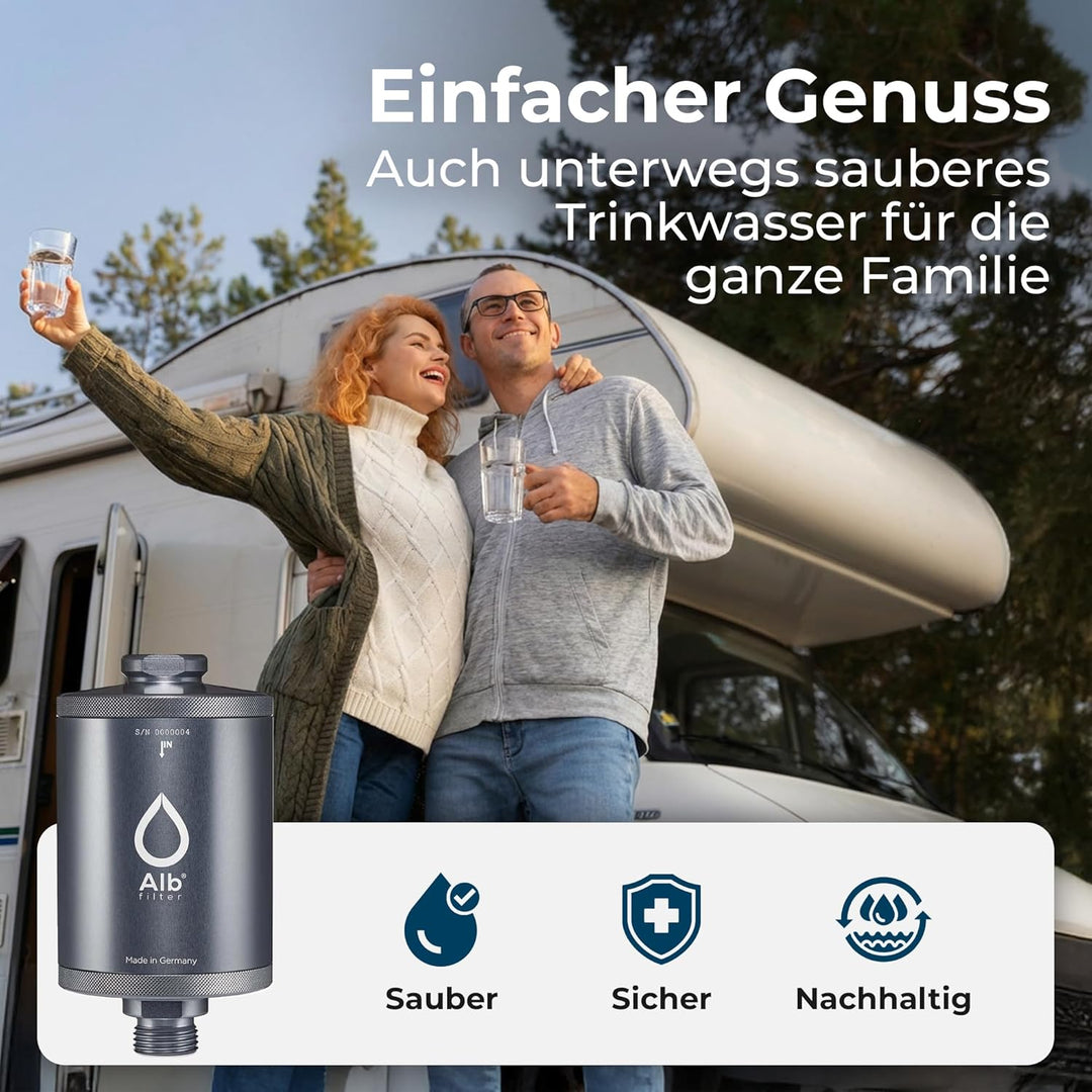 Alb Filter® MOBIL Nano Trinkwasserfilter | Bakterien, Keime und Anti-Legionellen-Filter | Boot, Camp