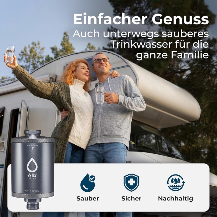 Alb Filter® MOBIL Nano Trinkwasserfilter | Bakterien, Keime und Anti-Legionellen-Filter | Boot, Camp