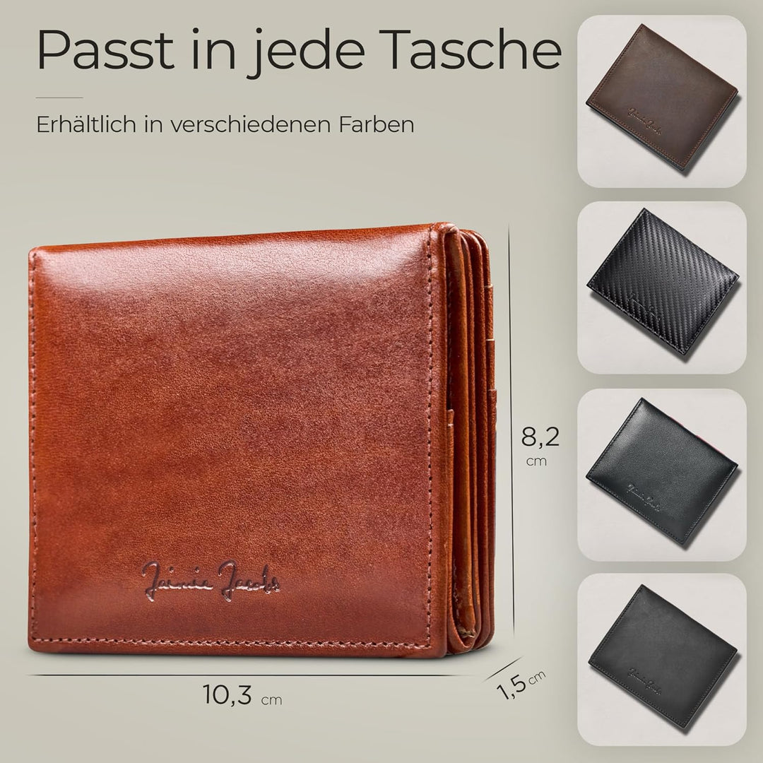 Jaimie Jacobs Flap Boy AirTag Edition Magic Wallet mit Münzfach Echtleder (Dunkelbraun), Dunkelbraun
