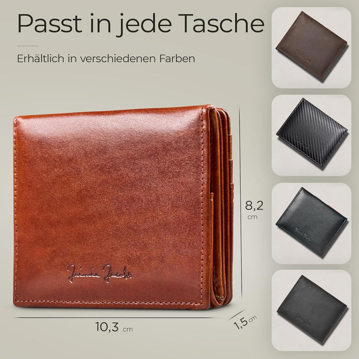 Jaimie Jacobs Flap Boy AirTag Edition Magic Wallet mit Münzfach Echtleder (Dunkelbraun), Dunkelbraun