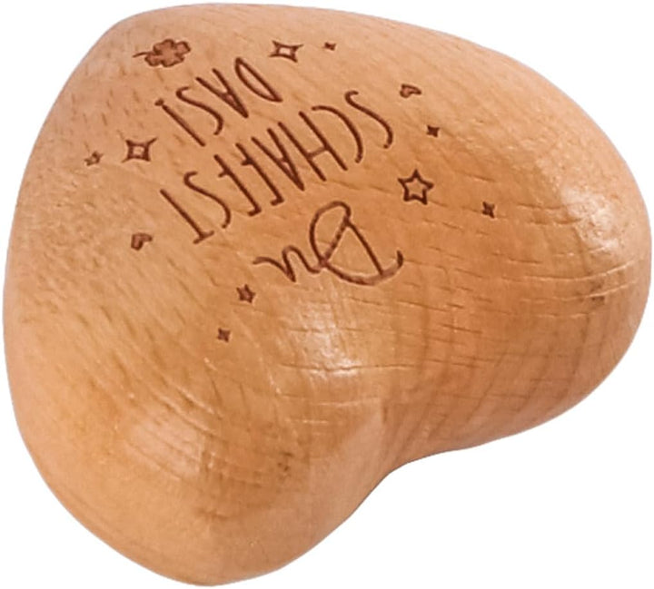 Namvo Handschmeichler Herz aus Holz mit Gravur Du schaffst das Motivationsgeschenk Mutmacher Charm G