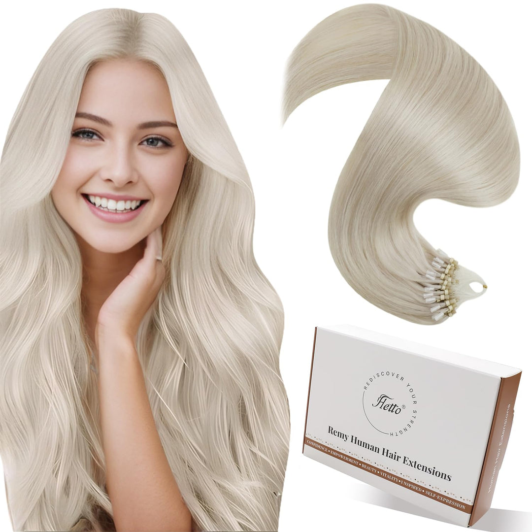 Hetto Microring Echthaar Extensions Blond Microing Echthaar Extensions Micro Ring Remy Extensions Mi