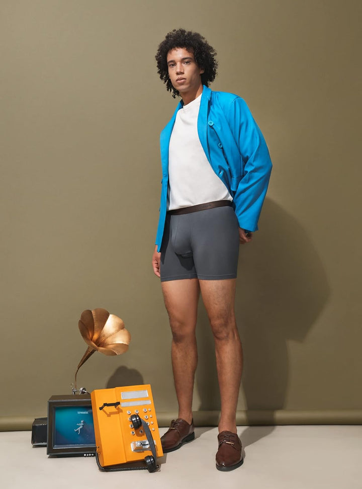 Separatec Boxershorts Herren Bambus Rayon Atmungsaktiv Weich Männer Unterhosen mit Doppelter Beutel