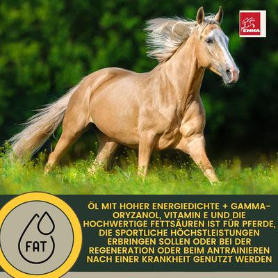 Reiskeimöl Leinöl 1L 30ml für Pferde Plus Vitamin E + Aminosäuren Pferd + Vitamin E komplex - Muskel
