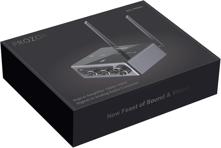 PROZOR Verstärker HiFi Stereo 2 Kanal 50W+50W Bluetooth Verstärker für Lautsprecher Kopfhörerverstär