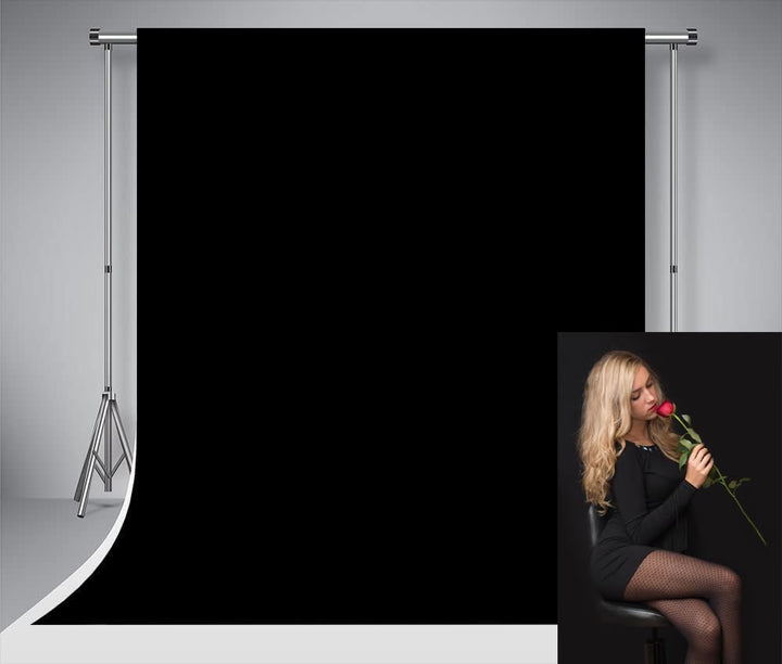 Kate 1,5x2,2m Foto Hintergrund Schwarz Faltbar Microfiber Hintergrund Fotostudio Grundlegender Schwa