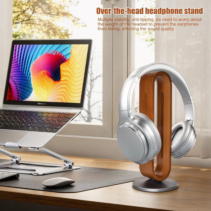 Universal Kopfhörerständer aus Holz - Stylischer Halter für Gaming Headset & On Ear Kopfhörer,Headph