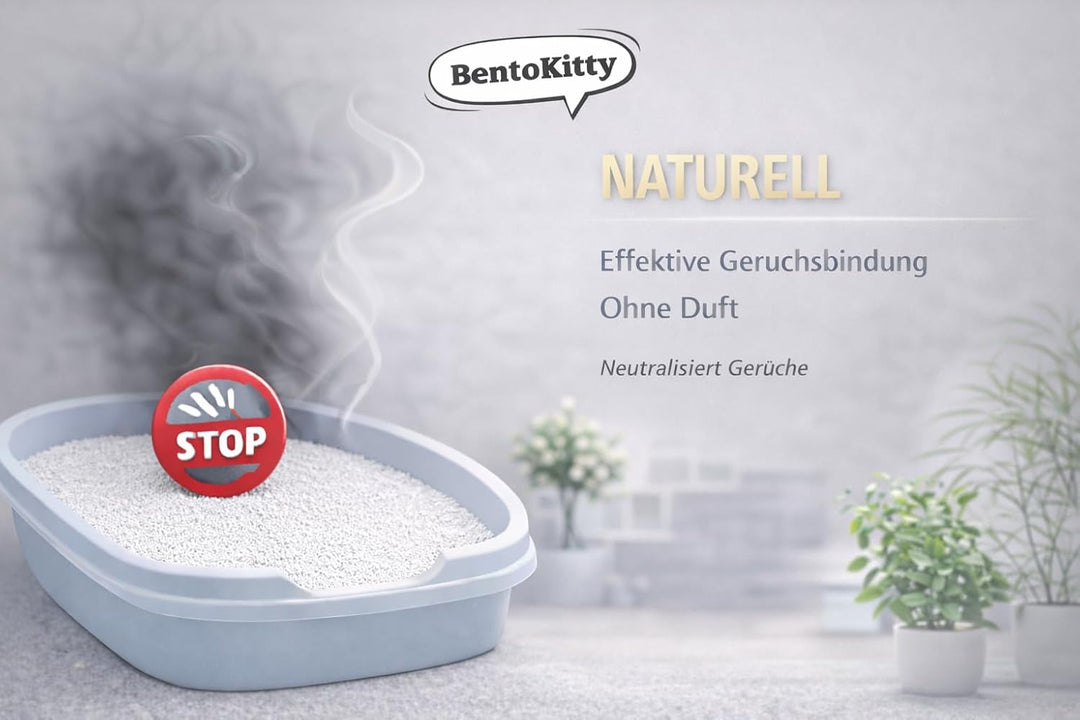 BentoKitty Katzenstreu (20L, 2er Pack) Naturell, Klumpend, weiss, feinkörnig, Klumpstreu aus Bentoni
