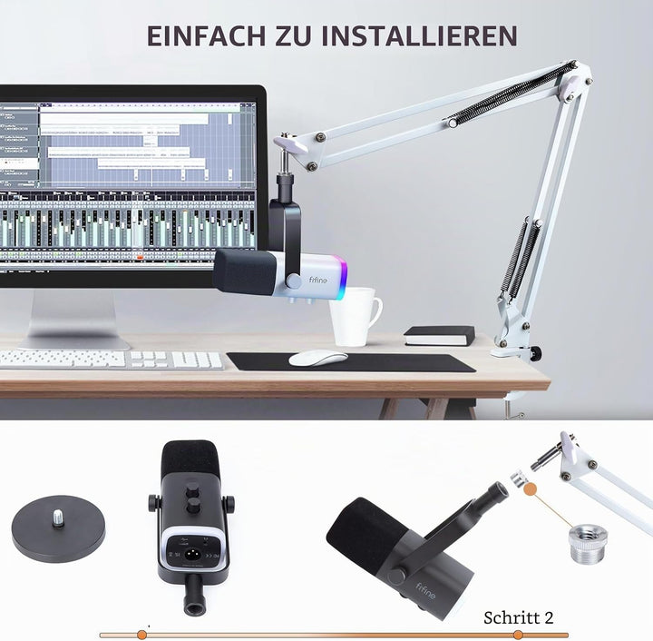 SUNMON für Fifine AM8 Mikrofon Arm, Universeller Mikrofonarm Tisch für Fifine K688 PodMic Boom Arm M
