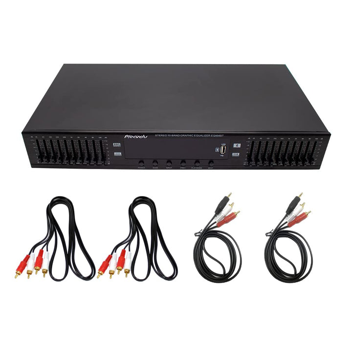 Toplionace 220V HIFI Digital HD Stereo Equalizer, EQ898 Vorverstärker Equalizer Eingebauter USB Blue