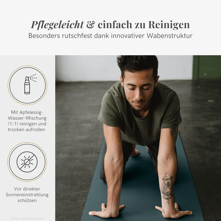 Lotuscrafts® Yoga Matte Rutschfest, 183 x 61 x 0,5 cm, Leichte Fitnessmatte auch als Gymnastikmatte,