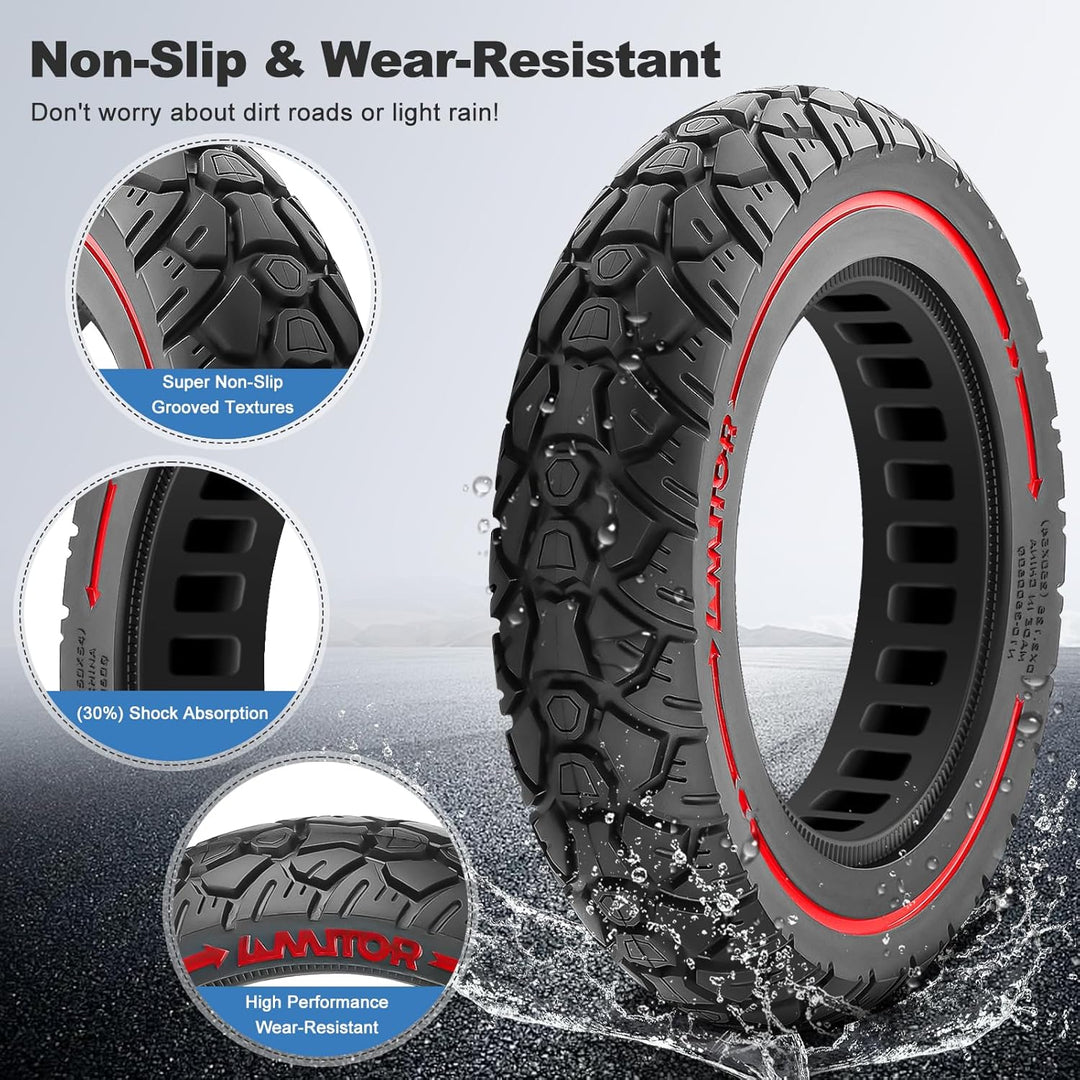 10x2.125 Reifen Vollgummi Offroad, E Scooter Vollgummireifen 10x2.125 mit Abriebfeste & Pannensicher