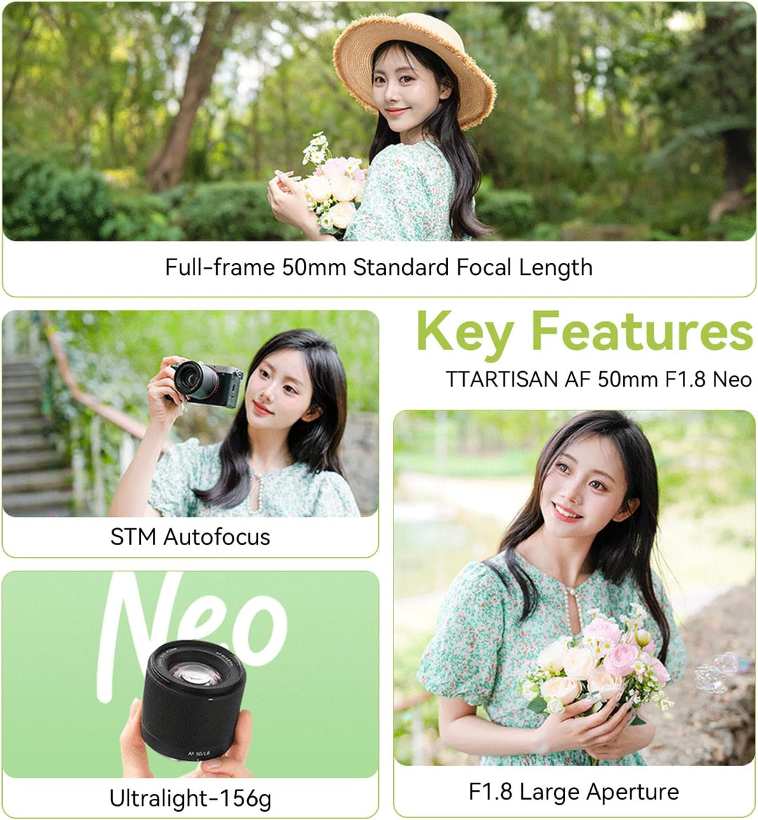 TTARTISAN AF 50mm F1.8 Neo Vollformat Objektiv für Nikon Z | Ultraleichtes Design, STM Schrittmotor-