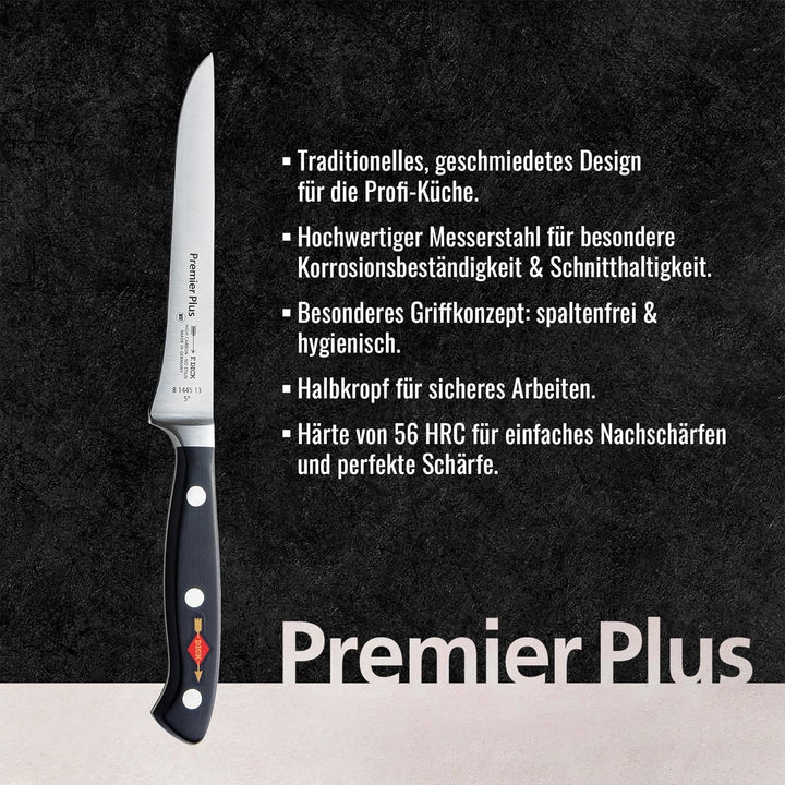 F. DICK Ausbeinmesser, Premier Plus (Messer mit Klinge 13 cm, X50CrMoV15 Stahl, nichtrostend, 56° HR