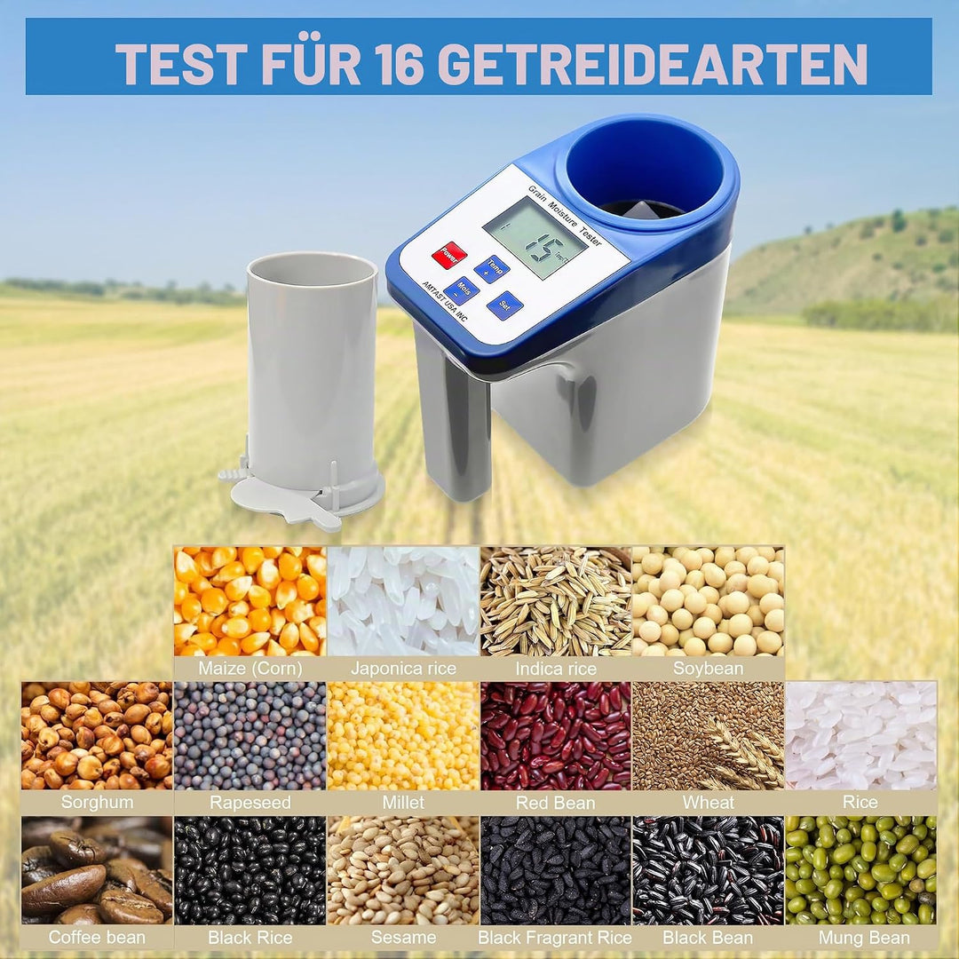 AMTAST Feuchtigkeitsmessgeräte, Getreide Feuchtigkeit Messgerät Test Getreidesorten Kakaobohnen Raps