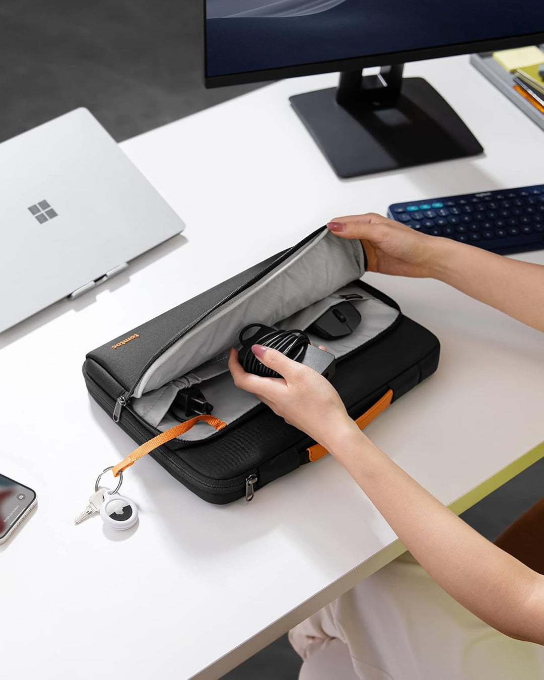 tomtoc 360° Tasche Hülle für 13 Zoll Microsoft Surface Pro 9/8/X mit Signature Keyboard oder X Keybo