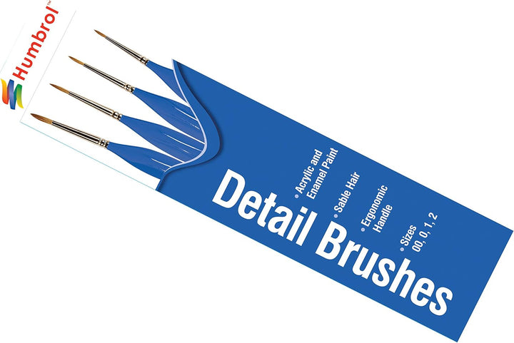 Humbrol AG4304 Detail Zobel-Pinsel-Set Modellbausatz, verschieden, Sable Size 00, 0, 1, 2 Brush Pack