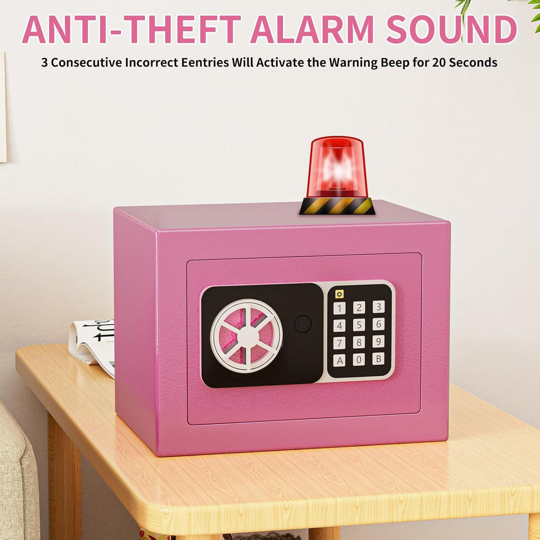 Digitaler Safe 6,8 l, kleiner Tresor für Zuhause, elektronische Sicherheitskassette, Wandtresor fürs