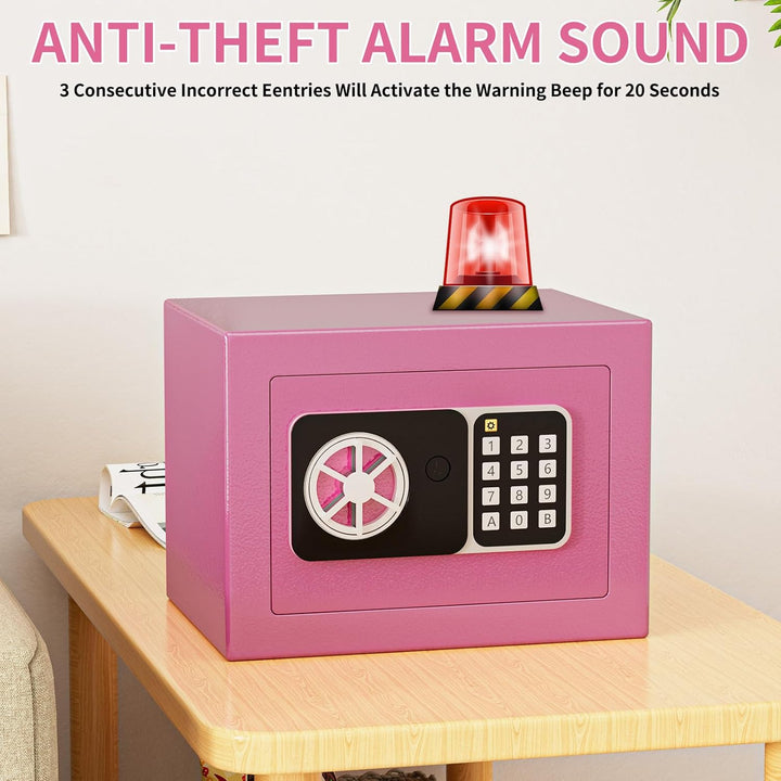 Digitaler Safe 6,8 l, kleiner Tresor für Zuhause, elektronische Sicherheitskassette, Wandtresor fürs