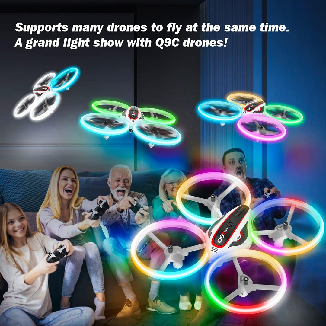 Drohne mit Kamera HD für Kinder, Mini Drone mit Bunte LED Lichter, RC Quadrocopter mit Kopflos Modus