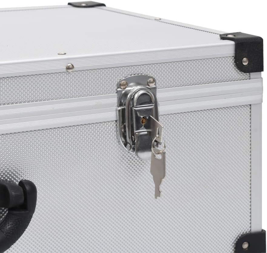 vidaXL CD Koffer für 80 CDs mit 2 Schlüsseln DJ Case Box Alukoffer Aufbewahrungsbox Transportbox Sor