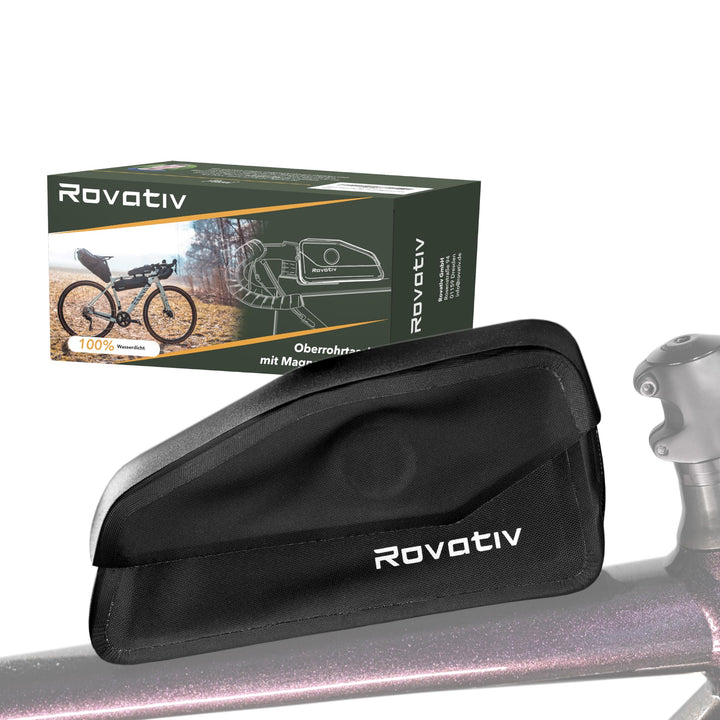 Rovativ® Bikepacking Oberrohrtasche [1 Liter] 100% Wasserdicht - Schraubbar mit magnetischem Deckel