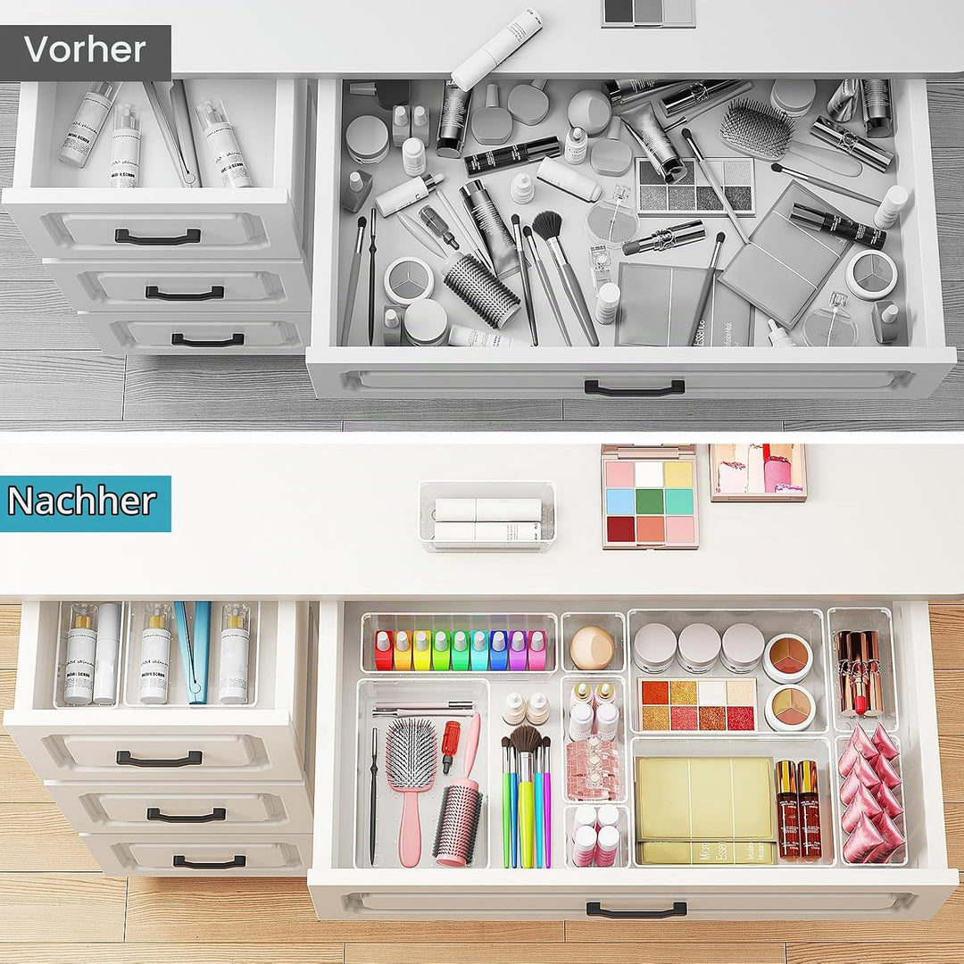 Radikor Schubladeneinsatz Schubladen Organizer -35 Stück Schminktisch Organizer in 4 Grössen, Drawer
