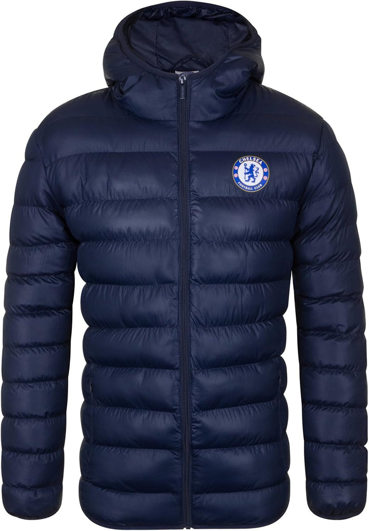 Chelsea FC - Herren Winter-Steppjacke mit Kapuze - Offizielles Merchandise - Geschenk für Fussballfa
