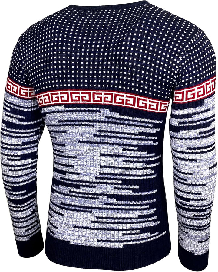 Baxboy Herren Strick-Pullover Rundhals | Männer Winter-Pullover |stylischer Herren Strick-Pulli | Wa